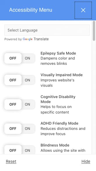 Menu de Acessibilidade - Acessibilidade Digital - Accessible KiT